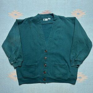 Vintage 90s sweatshirt cardigan pro spirit blank forest green women’s large
